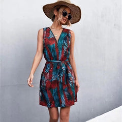 V-neck Zip-neck Dress for Women in Spring and Summer