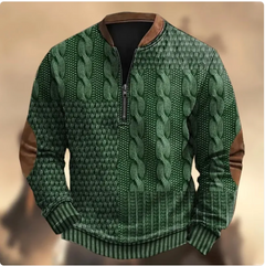 Men's 3D Printed Half-Zip Sweater