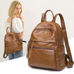 Large Capacity Women's Soft Leather Backpack