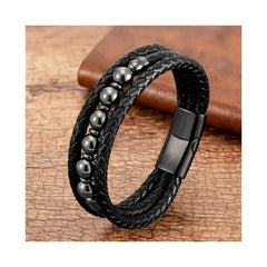 Men's Three-Layer Leather Bracelet