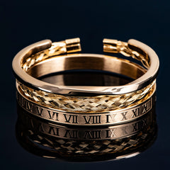 Men's Titanium Steel Woven Bracelet Set