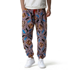 Men's Cotton Linen Printed Pencil Pants