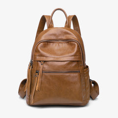 Large Capacity Women's Soft Leather Backpack