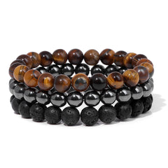 Men's Natural Stone Bead Bracelet