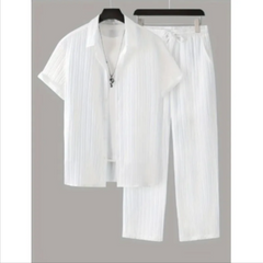 Men's Striped Summer Shirt Suit