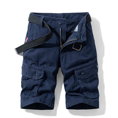 Men's Solid Color Multi-Pocket Cargo Shorts