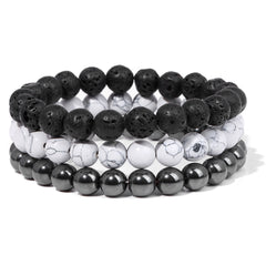 Men's Natural Stone Bead Bracelet