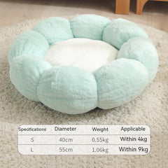 Plush Round Flower-Shaped Doghouse for Pets