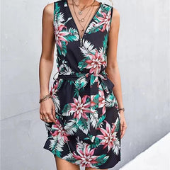 V-neck Zip-neck Dress for Women in Spring and Summer