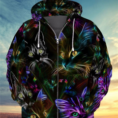 Men's Casual Fashion Sweater with Printed Hood