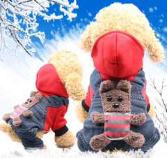 Thick Fleece Pet Jumpsuit with Four Legs for Pets