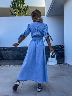 V-Neck Midi Dress