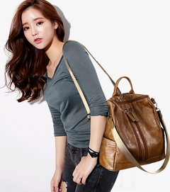 Fashionable Women's Textured Leather Backpack