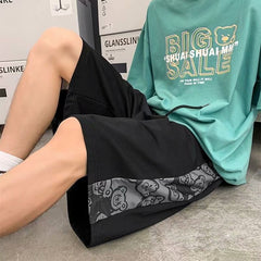 Men's New Loose Quarter Printed Beach Pants