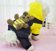 Thick Fleece Pet Jumpsuit with Four Legs for Pets