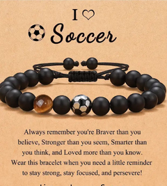 Men's Football Beaded Woven Bracelet