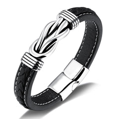 Titanium Steel Men's Leather Bracelet and Wristband