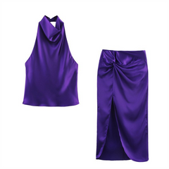 Satin Halter Neck Dress