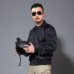 Men's Military Green Pilot Jacket - European Style