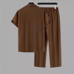 Men's Striped Summer Shirt Suit