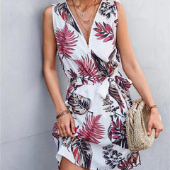 V-neck Zip-neck Dress for Women in Spring and Summer