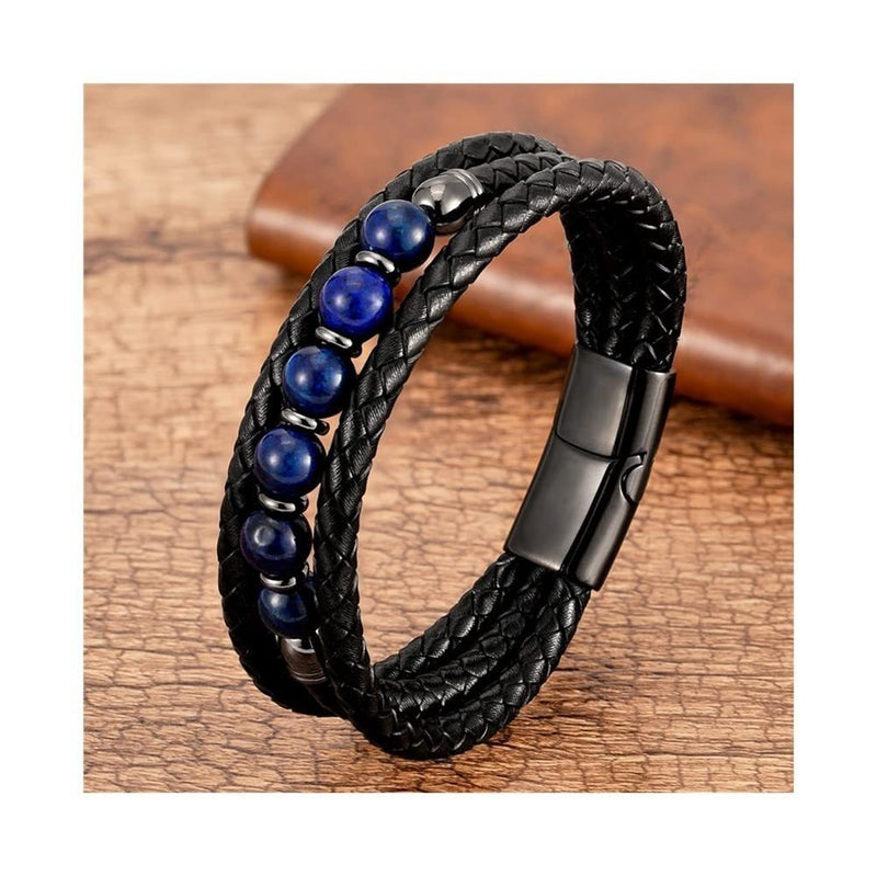 Men's Three-Layer Leather Bracelet