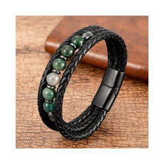 Men's Three-Layer Leather Bracelet