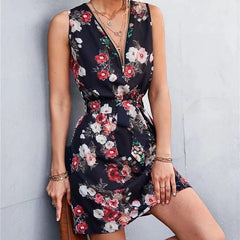 V-neck Zip-neck Dress for Women in Spring and Summer