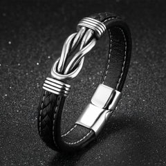 Titanium Steel Men's Leather Bracelet and Wristband
