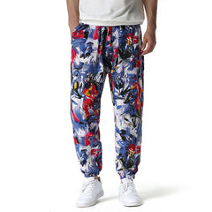 Men's Cotton Linen Printed Pencil Pants