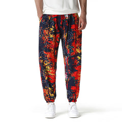 Men's Cotton Linen Printed Pencil Pants