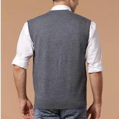 Men's Casual Jacquard Wool Cardigan Vest