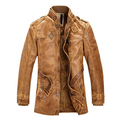 Men's Leather Trench Coat