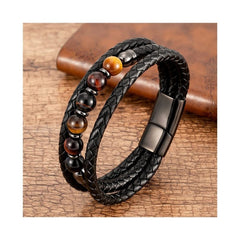 Men's Three-Layer Leather Bracelet