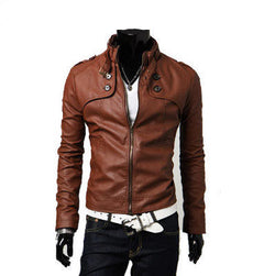 Men's Washed Motorcycle Leather Jacket