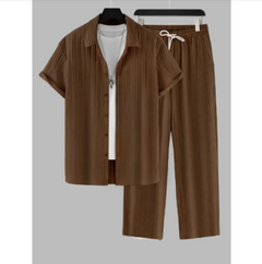 Men's Striped Summer Shirt Suit