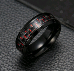 Fashionable Men's Titanium Steel Carbon Fiber Ring