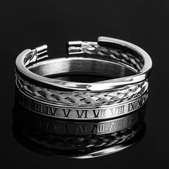 Men's Titanium Steel Woven Bracelet Set