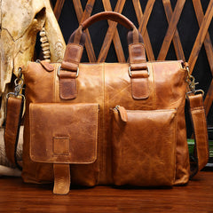 Men's Leather Briefcase with Handle