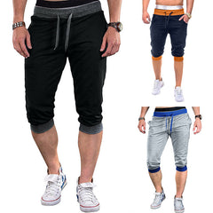 Men's Casual Cropped Trousers with Drawstring