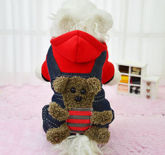 Thick Fleece Pet Jumpsuit with Four Legs for Pets