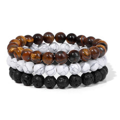 Men's Natural Stone Bead Bracelet