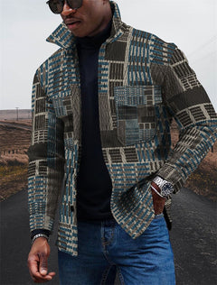 3D Printed Men's Lapel Fashion Jacket