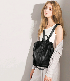 Fashionable Women's Textured Leather Backpack