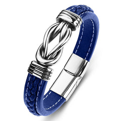 Titanium Steel Men's Leather Bracelet and Wristband