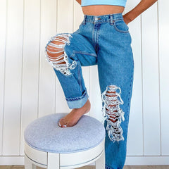 Ripped Women's Jeans Trousers