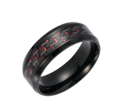 Fashionable Men's Titanium Steel Carbon Fiber Ring