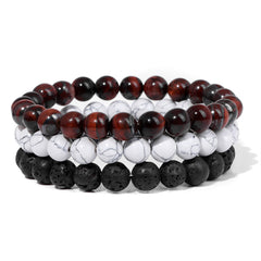 Men's Natural Stone Bead Bracelet
