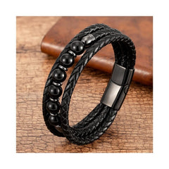 Men's Three-Layer Leather Bracelet