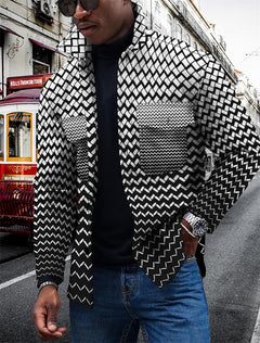 3D Printed Men's Lapel Fashion Jacket